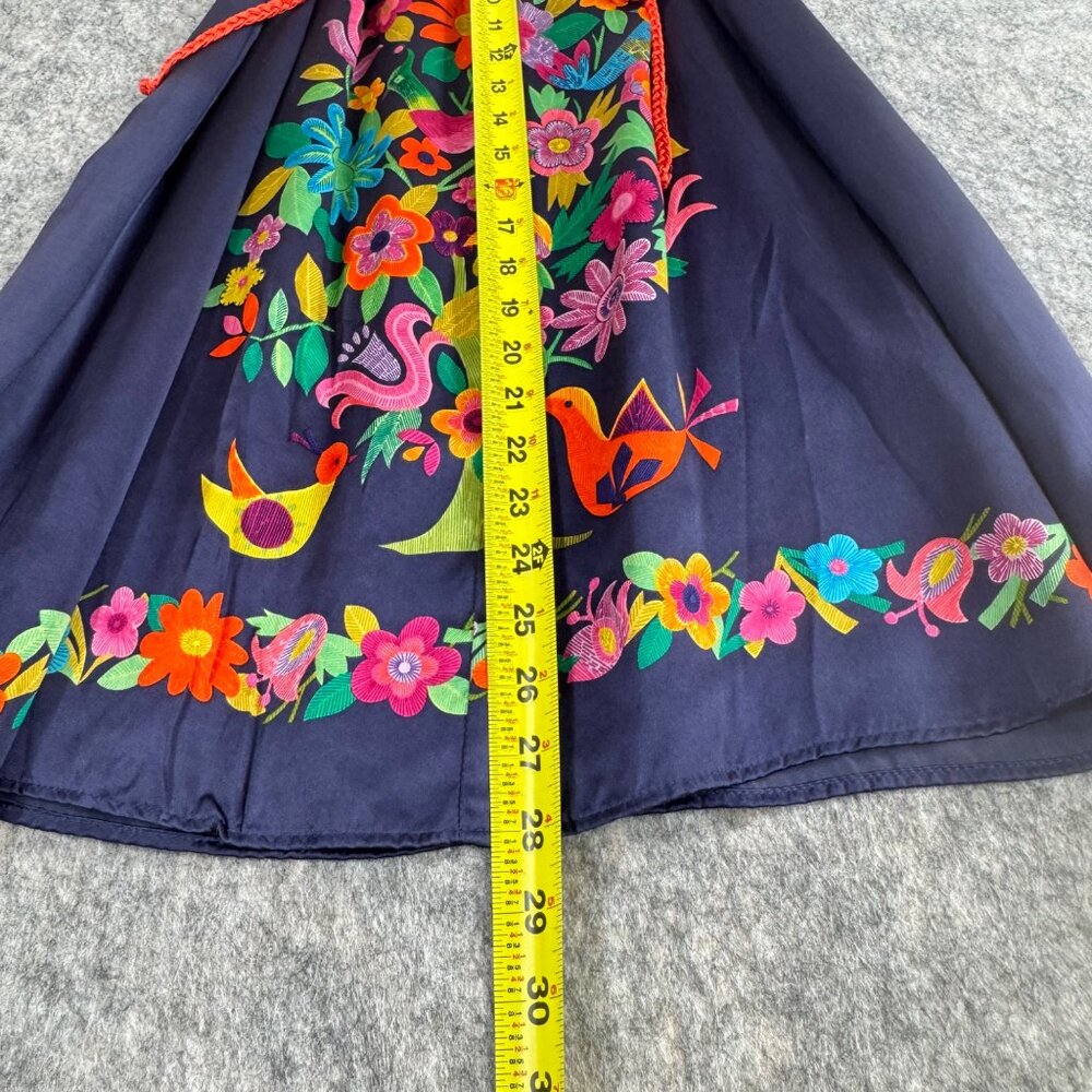 Voom By Joy Jan Silk Floral Dress Sz S Strappy Blue Orange Knee Length - Picture 11 of 14